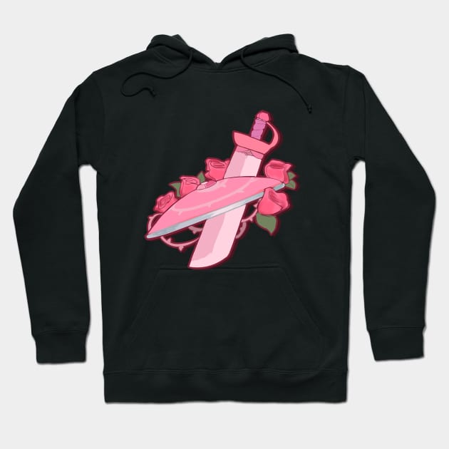 Rose Sword and Shield Hoodie by Cooltinho